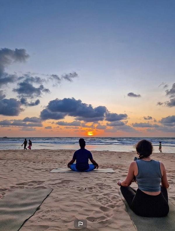 Meditating at he beach